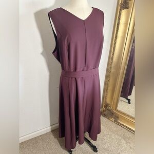 NWT Lane Bryant Crepe Belted High Low Dress With Pockets Purple Size 22 $89.95